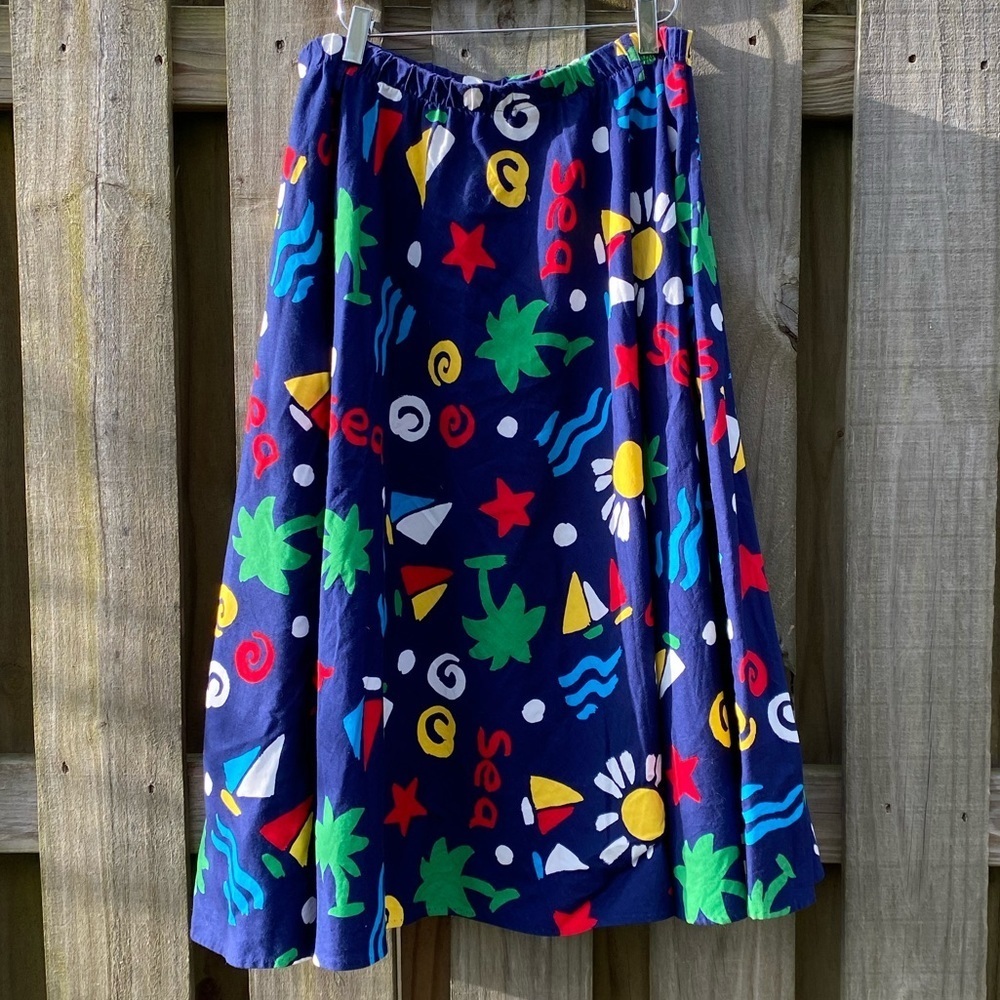 Vintage 80’s Binder Sportswear Full Skirt Nautical - Picture 4 of 5